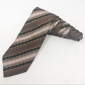 Missoni Silk Neutral Colors Zig-Zag Tie